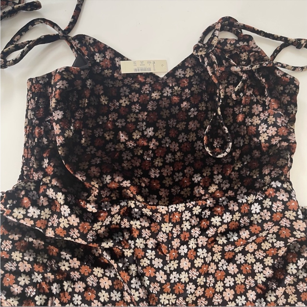 Madewell Velvet Floral Thistle Cami Jumpsuit Size 6 - Picture 4 of 7